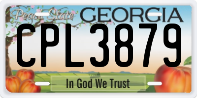 GA license plate CPL3879