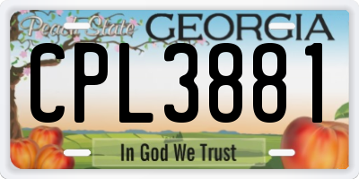 GA license plate CPL3881