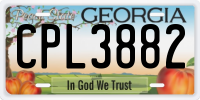 GA license plate CPL3882