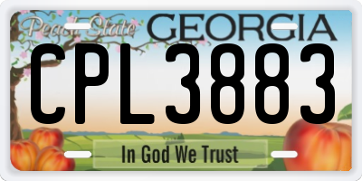 GA license plate CPL3883