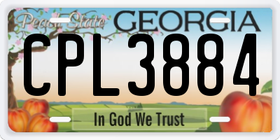 GA license plate CPL3884