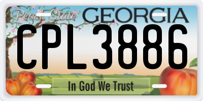 GA license plate CPL3886