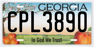 GA license plate CPL3890