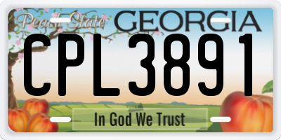 GA license plate CPL3891