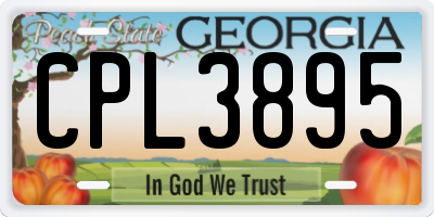 GA license plate CPL3895