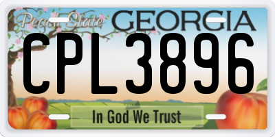 GA license plate CPL3896