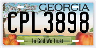GA license plate CPL3898