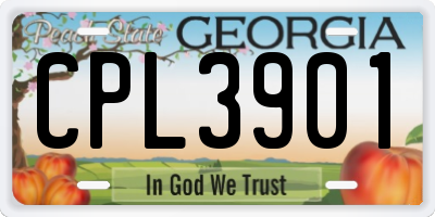 GA license plate CPL3901