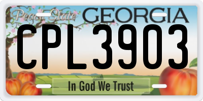 GA license plate CPL3903