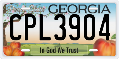 GA license plate CPL3904