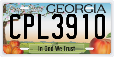 GA license plate CPL3910