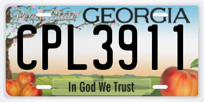 GA license plate CPL3911