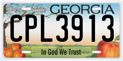 GA license plate CPL3913