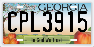 GA license plate CPL3915