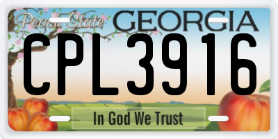 GA license plate CPL3916