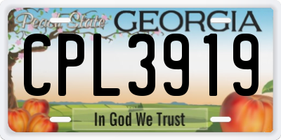 GA license plate CPL3919