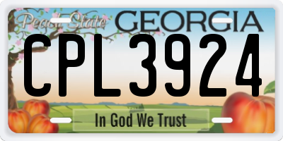 GA license plate CPL3924