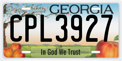 GA license plate CPL3927