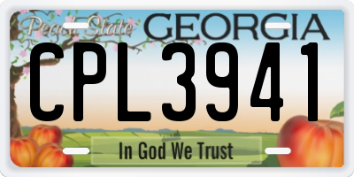GA license plate CPL3941