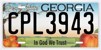 GA license plate CPL3943
