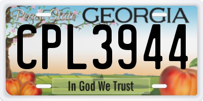 GA license plate CPL3944