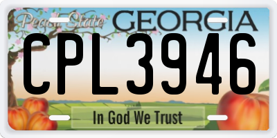 GA license plate CPL3946