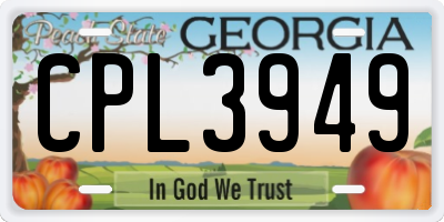 GA license plate CPL3949