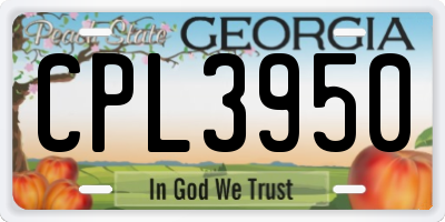 GA license plate CPL3950