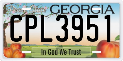 GA license plate CPL3951