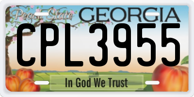 GA license plate CPL3955
