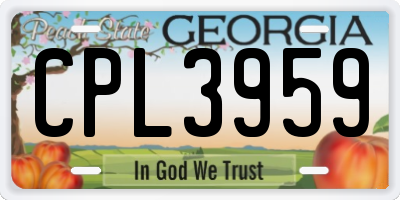GA license plate CPL3959