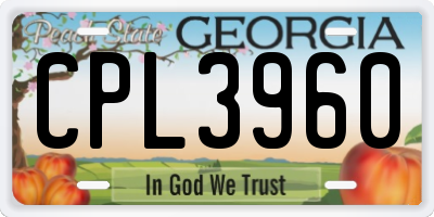 GA license plate CPL3960