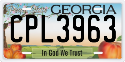 GA license plate CPL3963