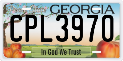 GA license plate CPL3970