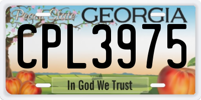 GA license plate CPL3975