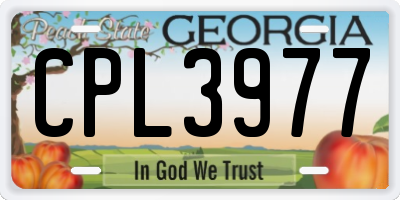 GA license plate CPL3977