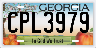 GA license plate CPL3979