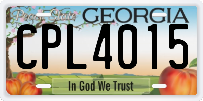 GA license plate CPL4015