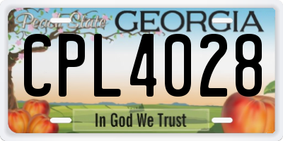 GA license plate CPL4028