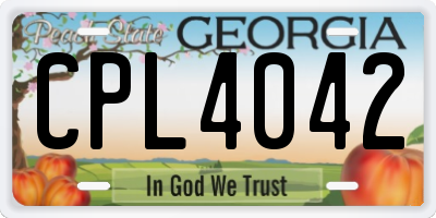 GA license plate CPL4042