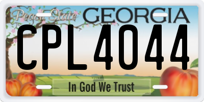 GA license plate CPL4044