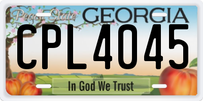 GA license plate CPL4045