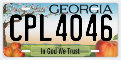 GA license plate CPL4046