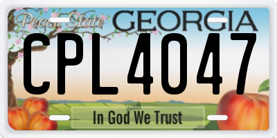 GA license plate CPL4047