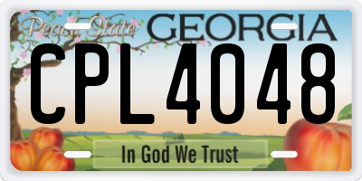 GA license plate CPL4048