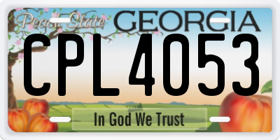 GA license plate CPL4053