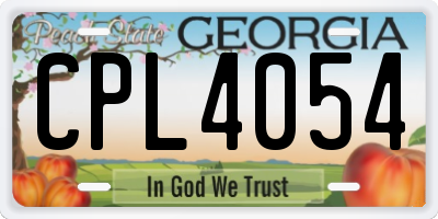GA license plate CPL4054