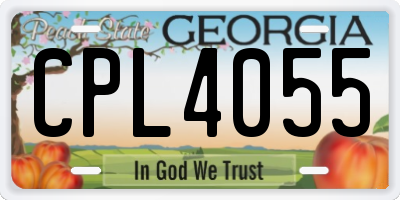 GA license plate CPL4055