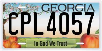 GA license plate CPL4057