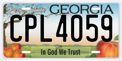 GA license plate CPL4059